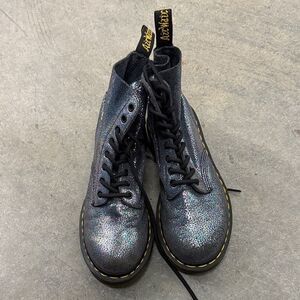 Dr. Martens Glitter Boots - Black and Silver